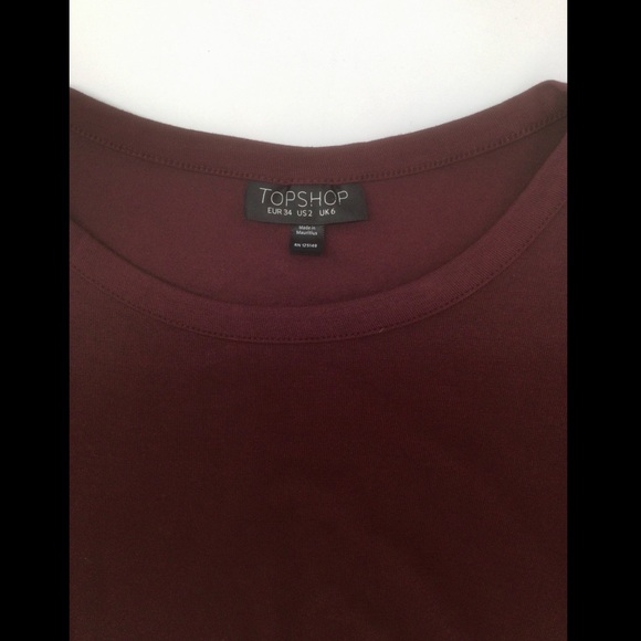 TOPSHOP Size 2 Maxi Burgundy Drop Waist Dress - Picture 7 of 9